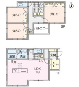 Ｂ区画プラン　３ＬＤＫ　94.41㎡